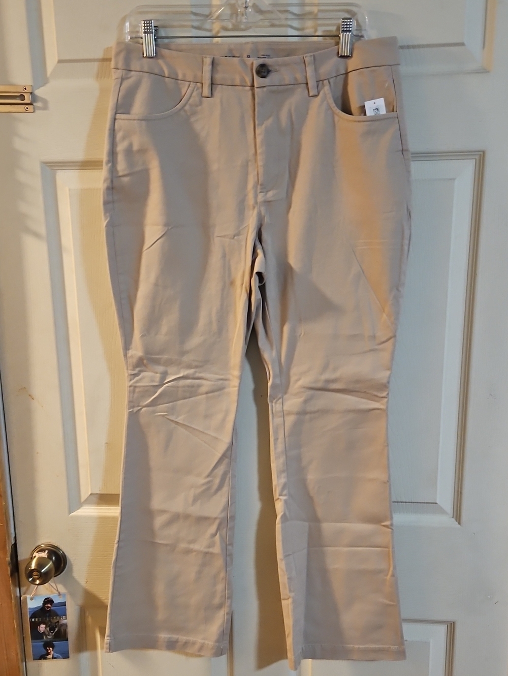 OLD NAVY High-Waisted Uniform Boot-Cut Pants: Khaki: New With Tags: 12 PETITE